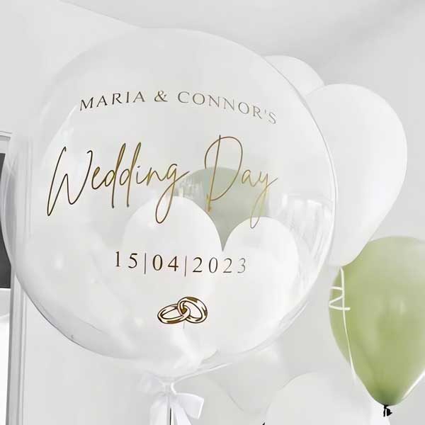 Lulu's Balloons Belfast bubble balloon wedding day